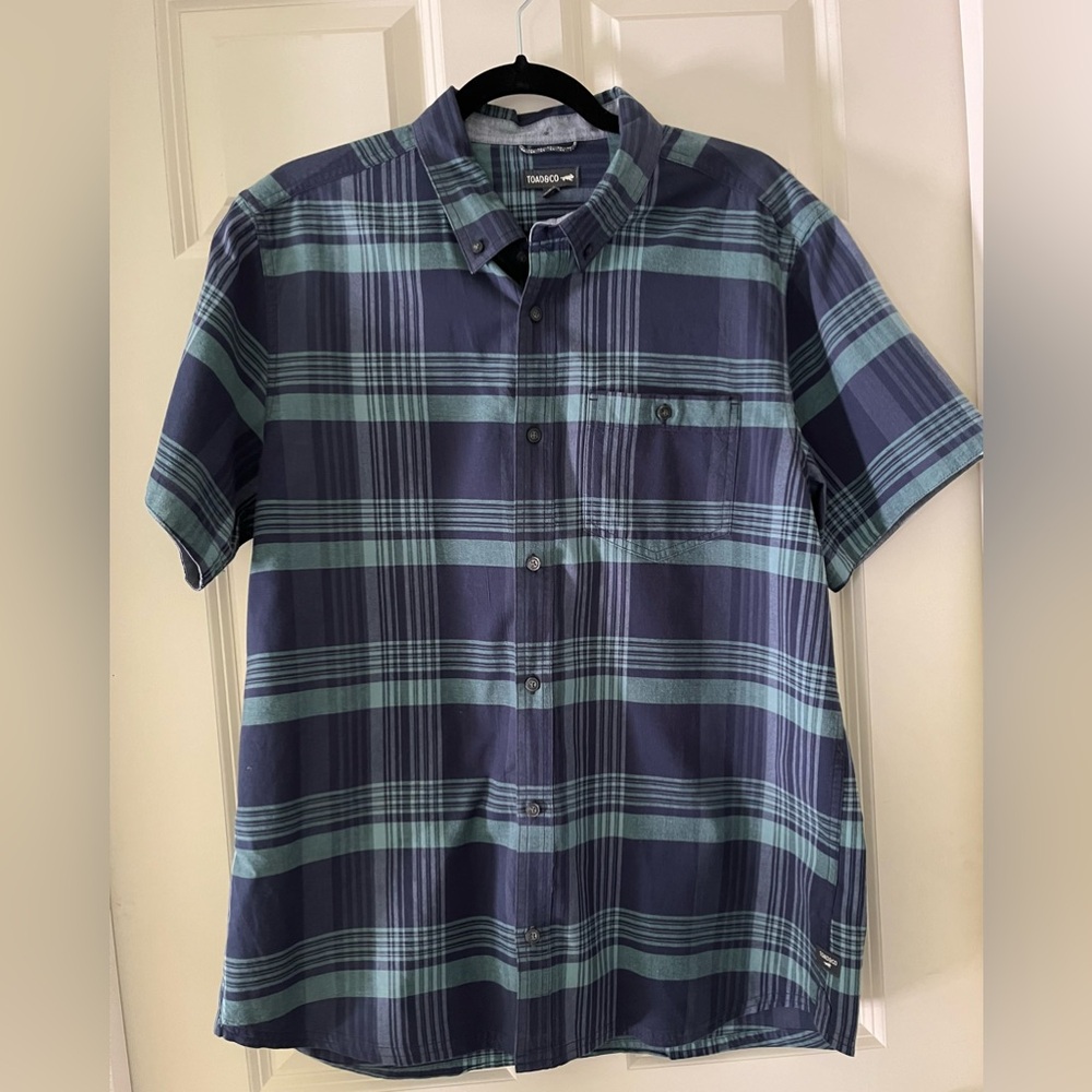 - Men’s Toad & Co Mattock II Short Sleeve plaid Button-Up Shirt -L